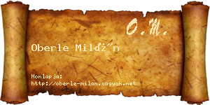 Oberle Milán névjegykártya