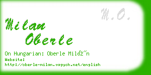 milan oberle business card